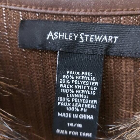 Ashley Stewart Plus Size Faux Fur Jeweled Zip Vest 14/16 Mobwife Castlecore Punk - Picture 9 of 10